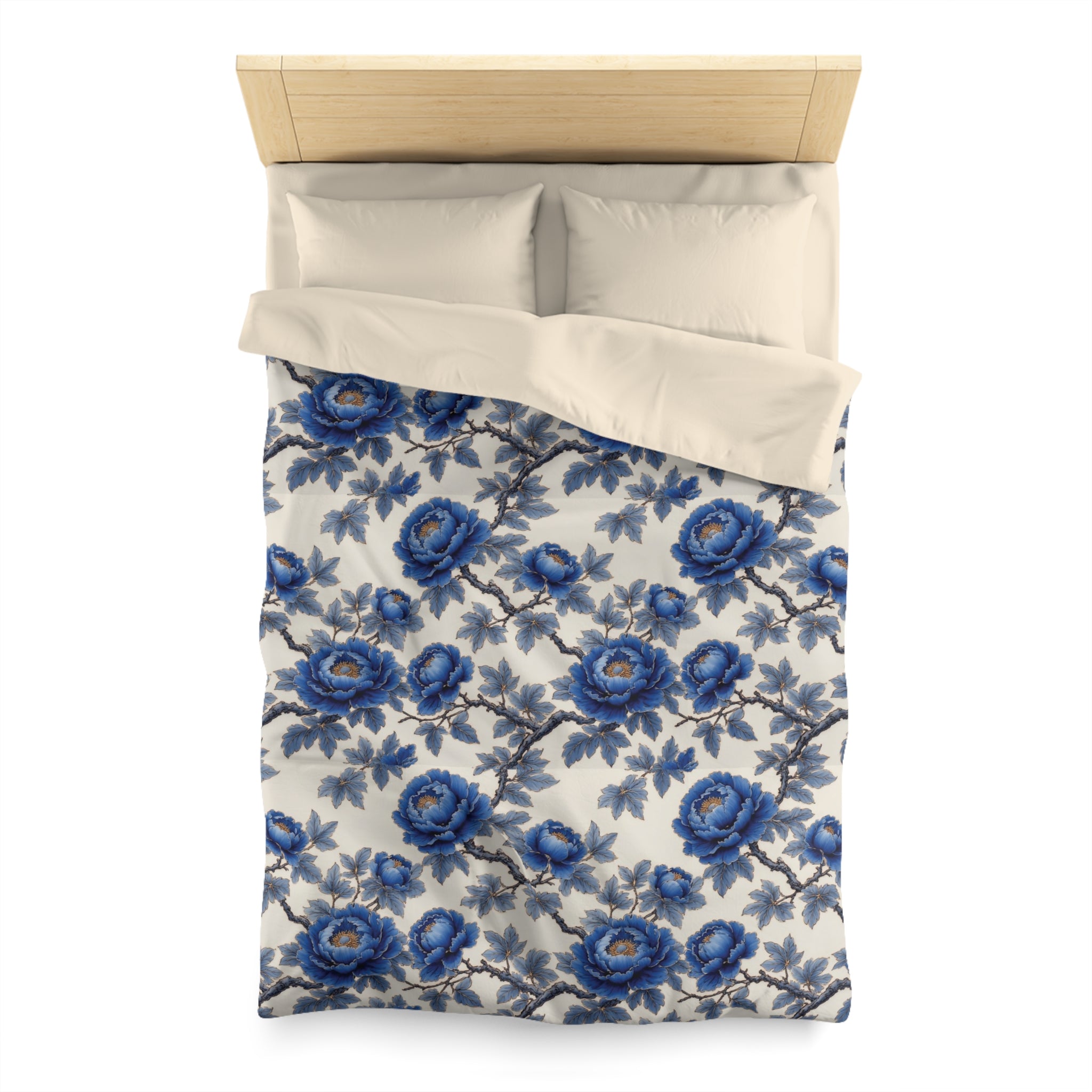 Housse de Couette Pivoine – Jardin Vintage Bleu - FlowR
