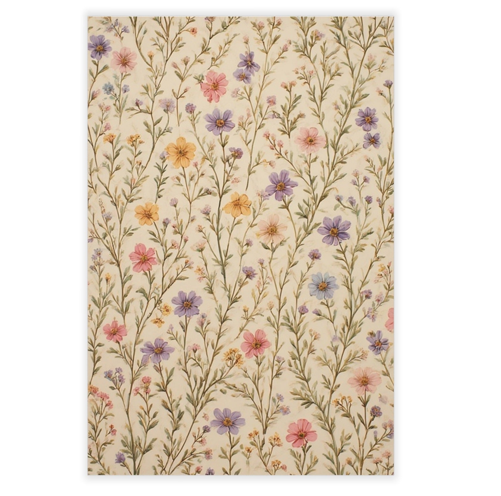 Fresque Florale Adhésive Jardin Pastel Vintage - FlowR