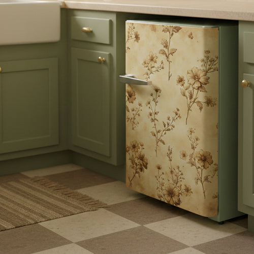 Fresque Florale Adhésive – Fleurs Sépia Patiné - FlowR