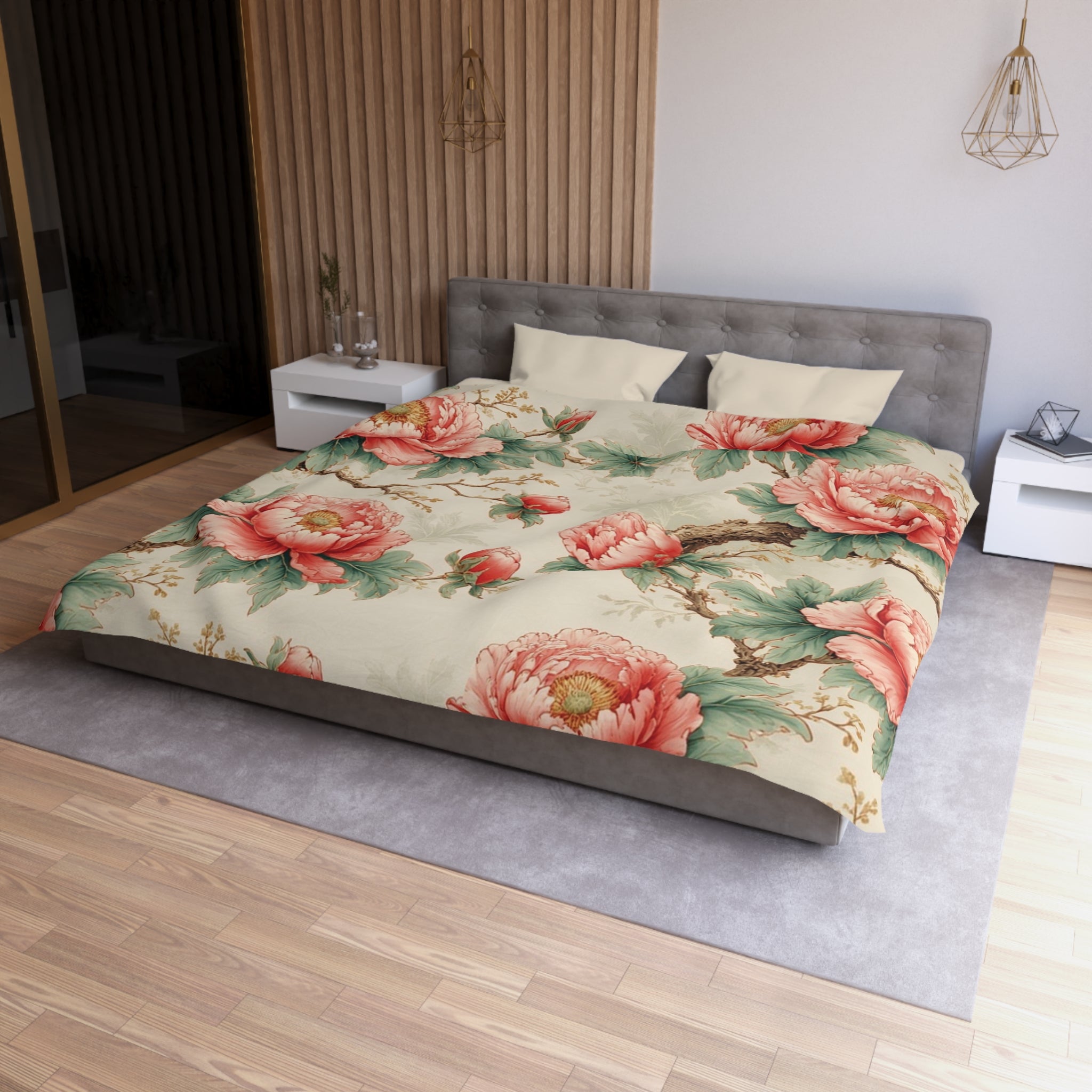 Housse de couette Pivoine – Jardin Vintage Rose - FlowR