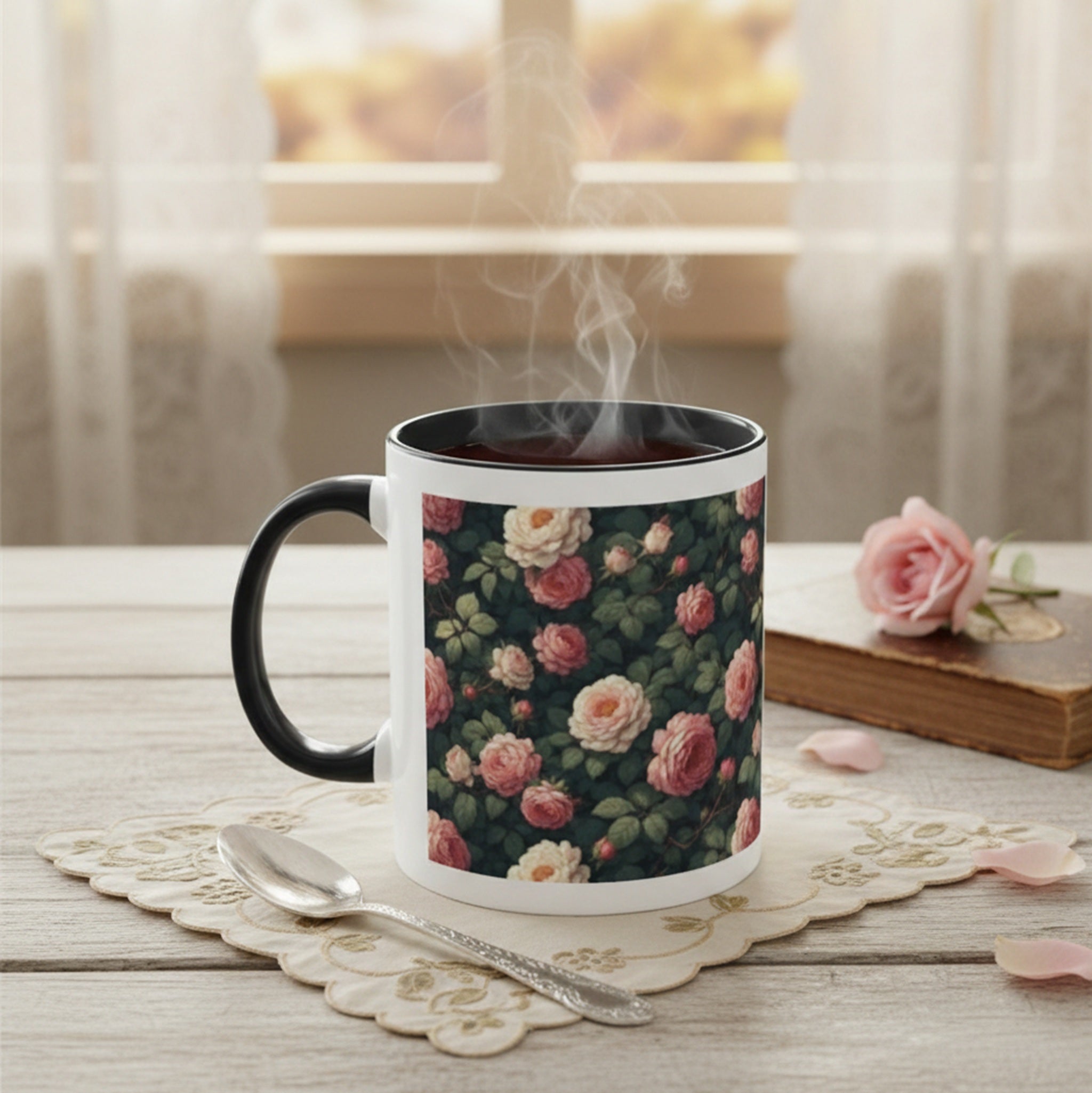 Mug Vintage 33 cl – Roses Victoriennes Foncé | FlowR - FlowR