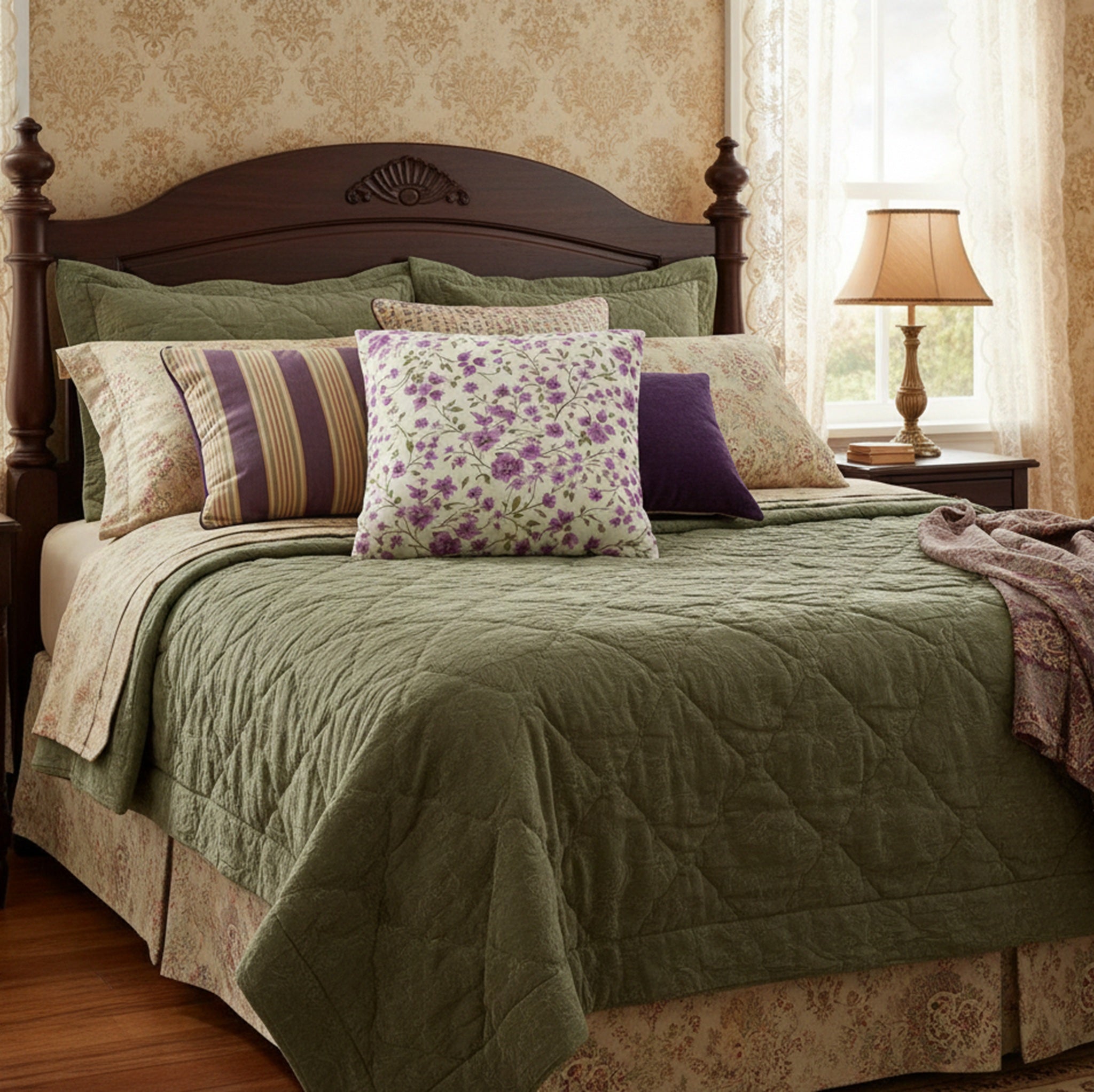 Oreiller Décoration Chambre - Millefleurs Couleur Lavande - FlowR