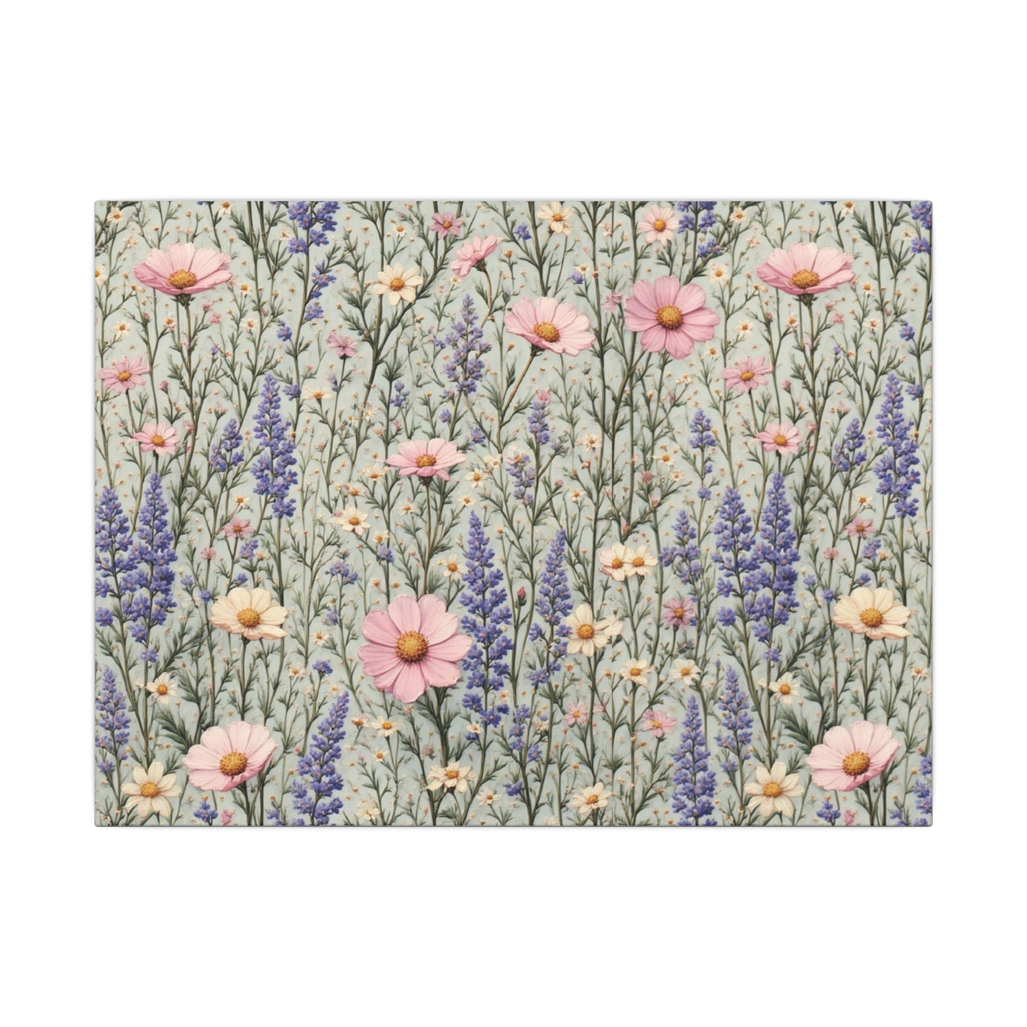 Tableau Bucolique Prairie – Millefleur fond vert - FlowR