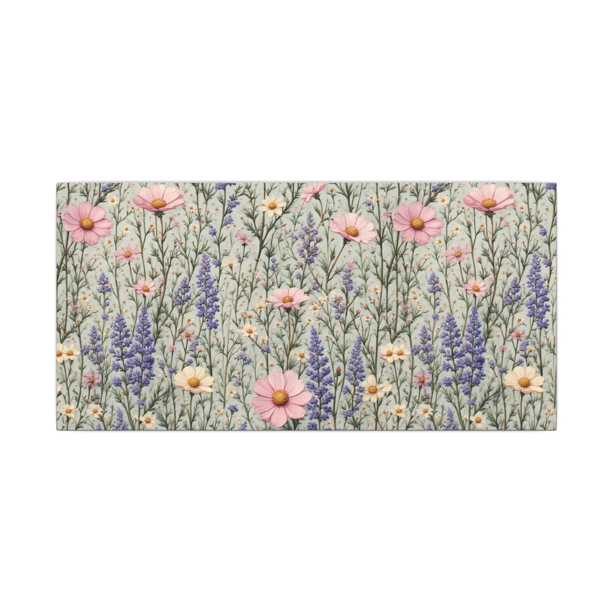 Tableau Bucolique Prairie – Millefleur fond vert - FlowR