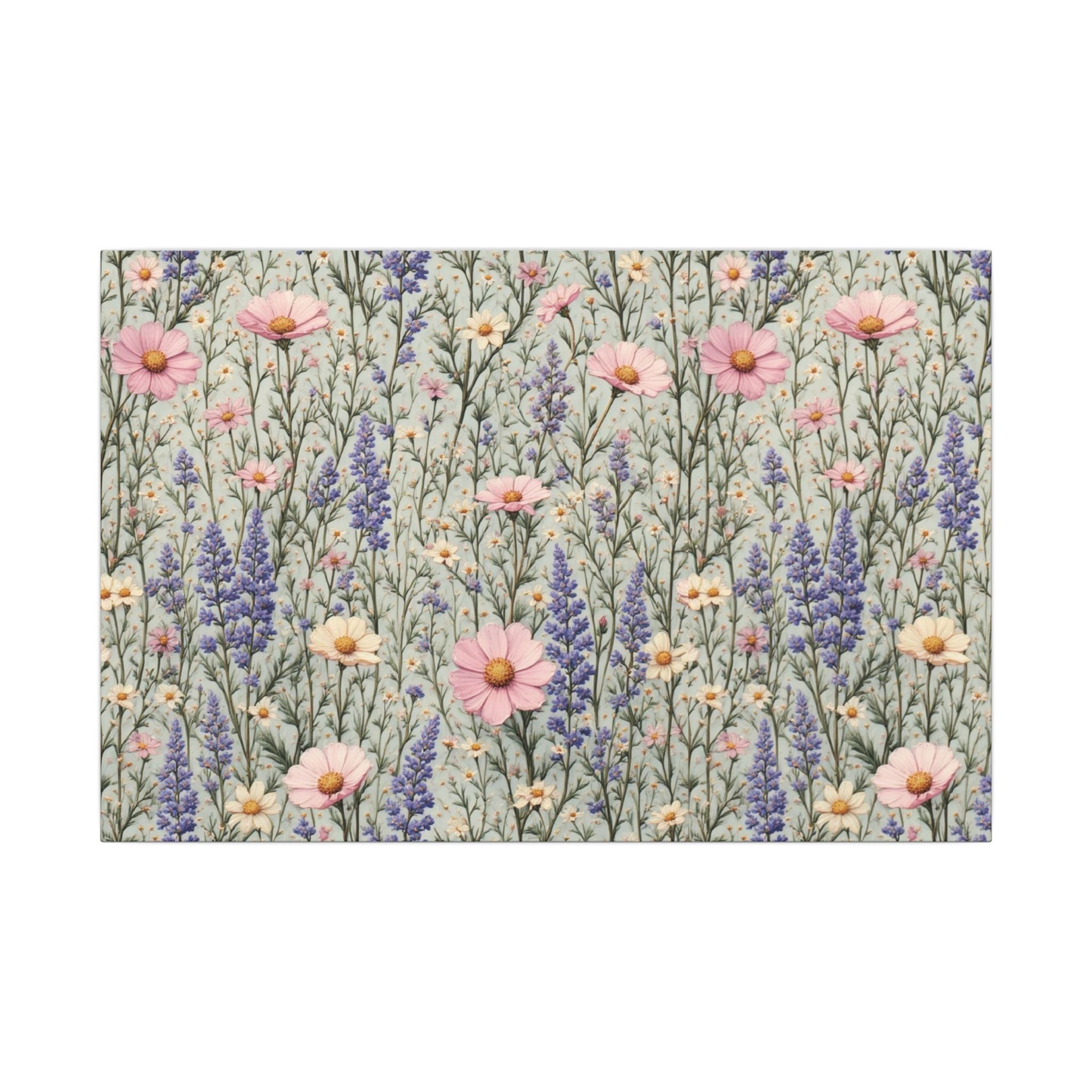 Tableau Bucolique Prairie – Millefleur fond vert - FlowR