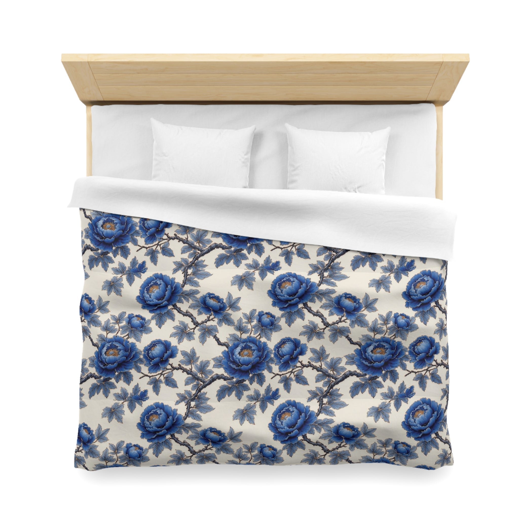 Housse de Couette Pivoine – Jardin Vintage Bleu - FlowR